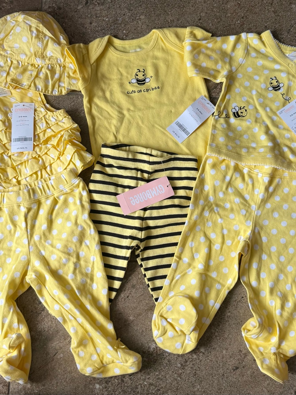 Gymboree Yellow Bee Polka Dot Baby Sets